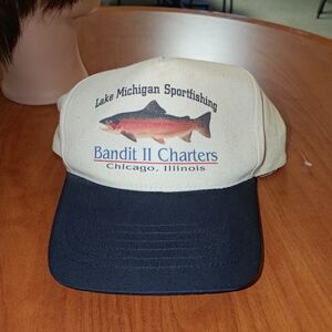 Vtg Lake Michigan Sportfishing Bandit II Charters Chicago Illinois Snapback Hat